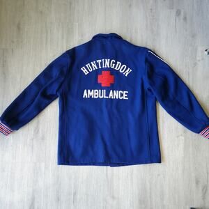 Vtg 50s 60s Varsity Jacket Standard Pennant Men Letterman Medical Ambulance PA